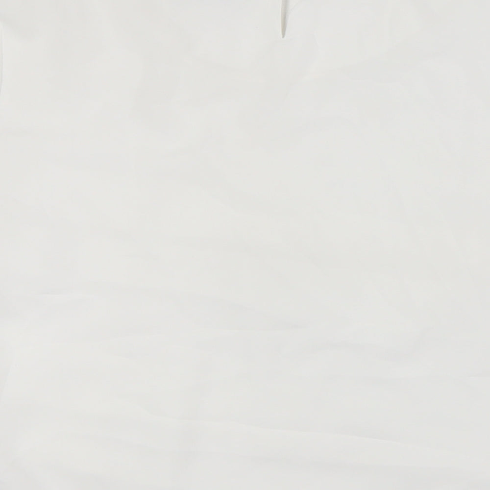 Afibel Womens White Polyester Basic Button-Up Size 16 Scoop Neck - Layered