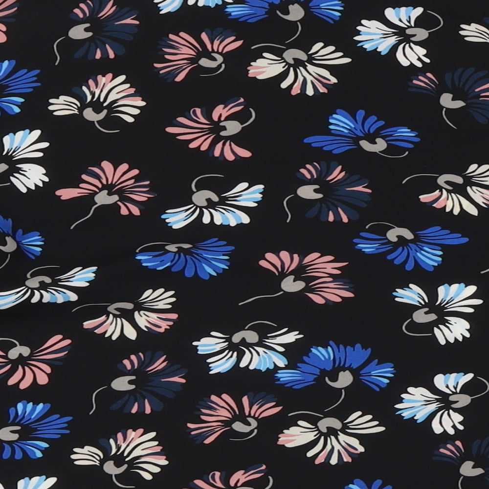 Warehouse Womens Multicoloured Floral Polyester Basic Button-Up Size 14 Boat Neck