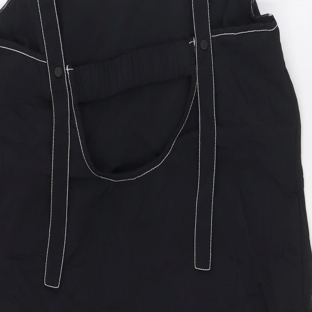 Topshop Womens Black Nylon A-Line Size 10 Square Neck
