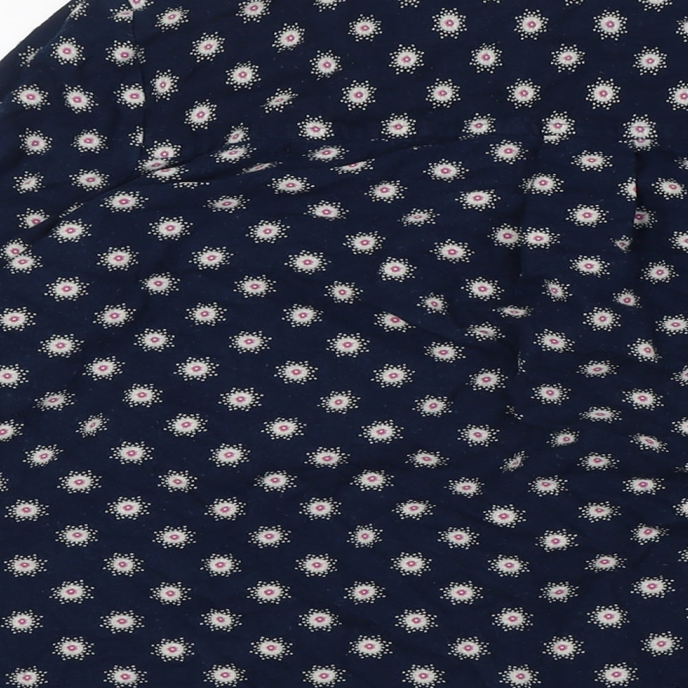 Marks & Spencer Womens Blue Viscose Basic Button-Up Size 10 Collared