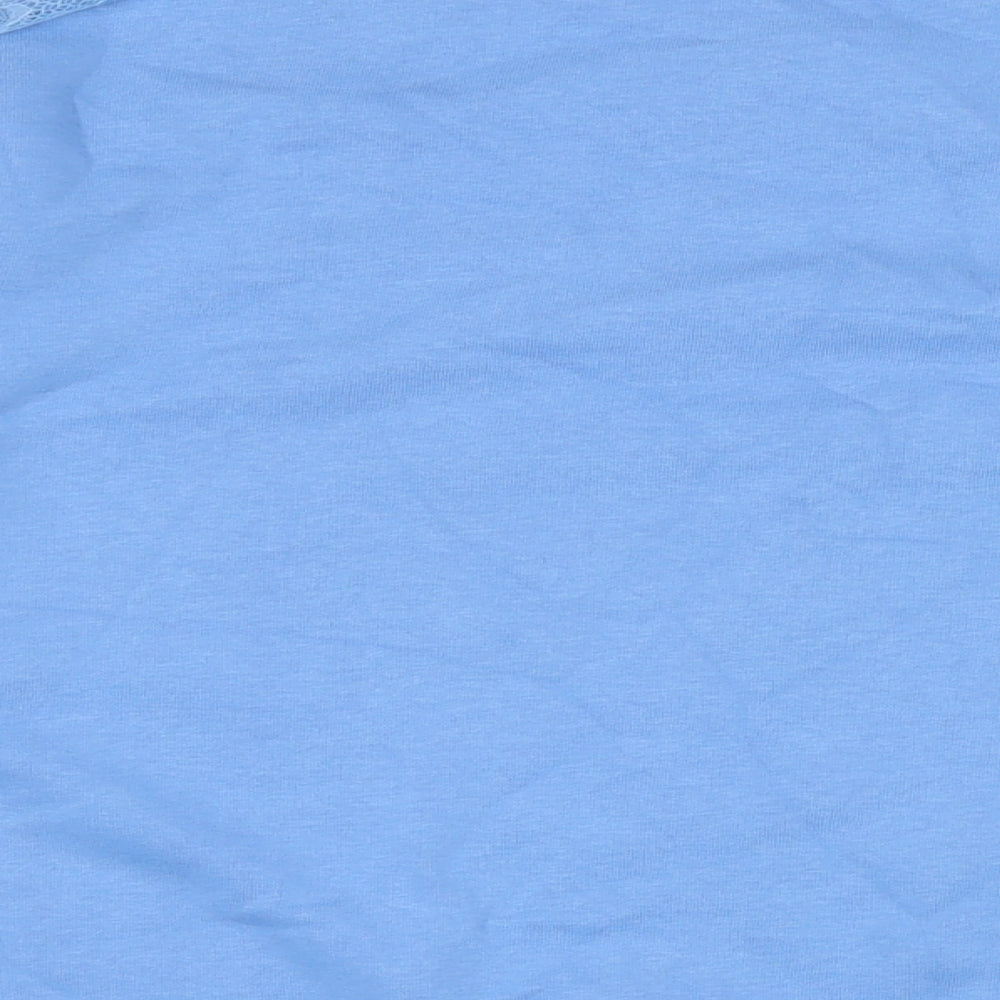 Marks & Spencer Womens Blue Cotton Pullover Sweatshirt Size 22 - lace detail to sleeves.