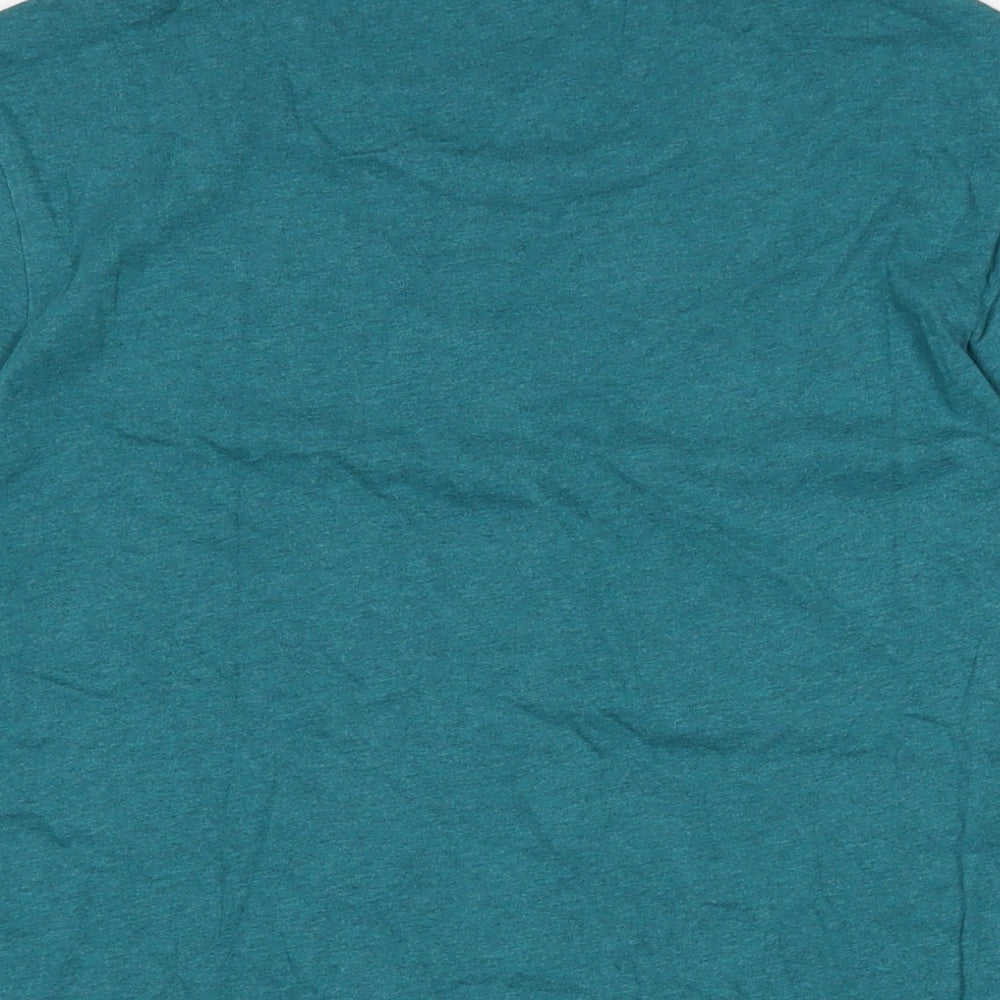 Marks & Spencer Mens Green Cotton T-Shirt Size LT Crew Neck