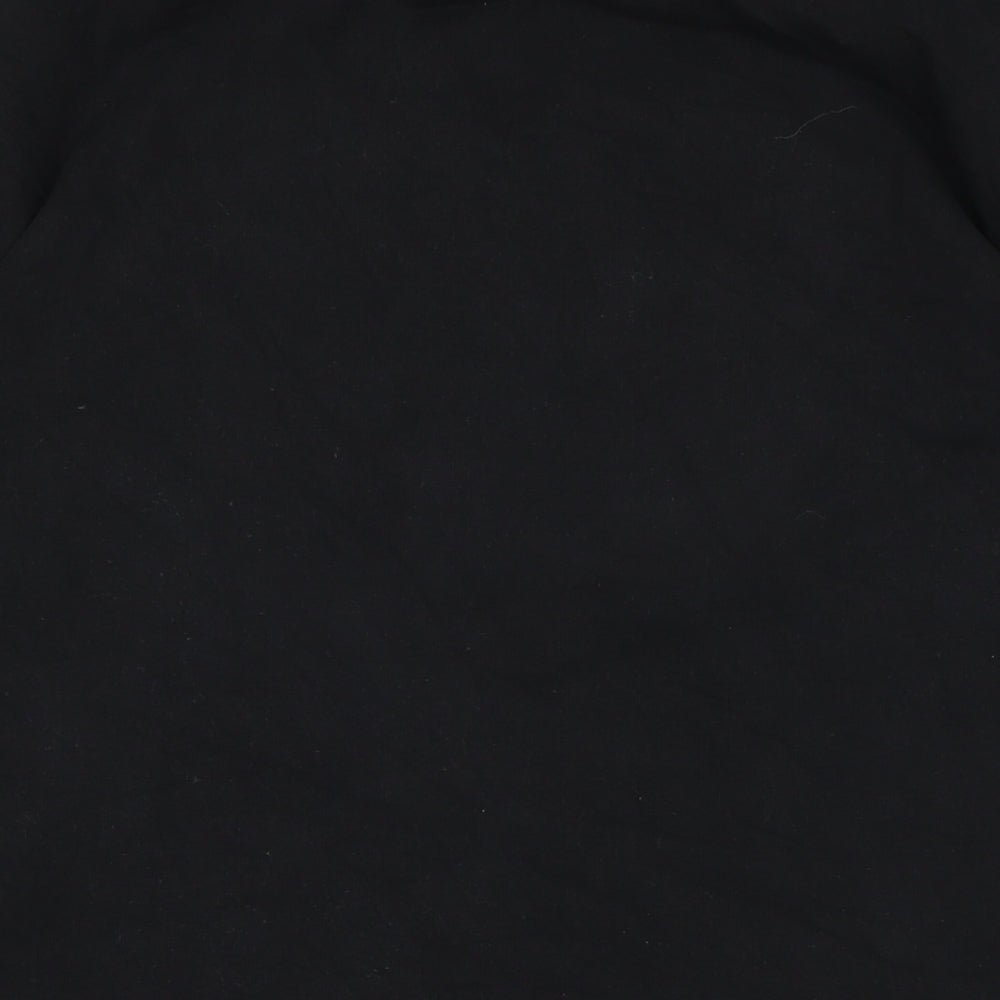 Zara Womens Black Cotton Basic T-Shirt Size L Crew Neck
