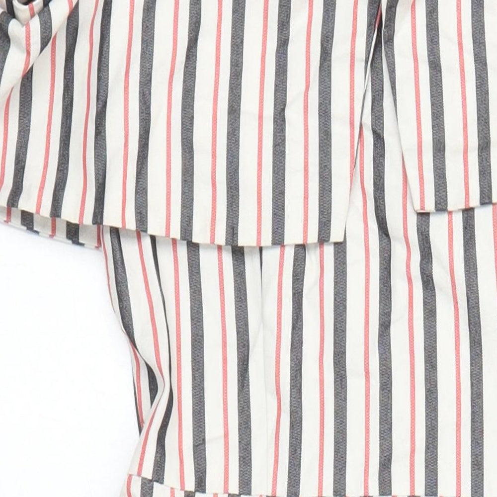 Warehouse Womens Multicoloured Striped Cotton A-Line Size 8 Square Neck