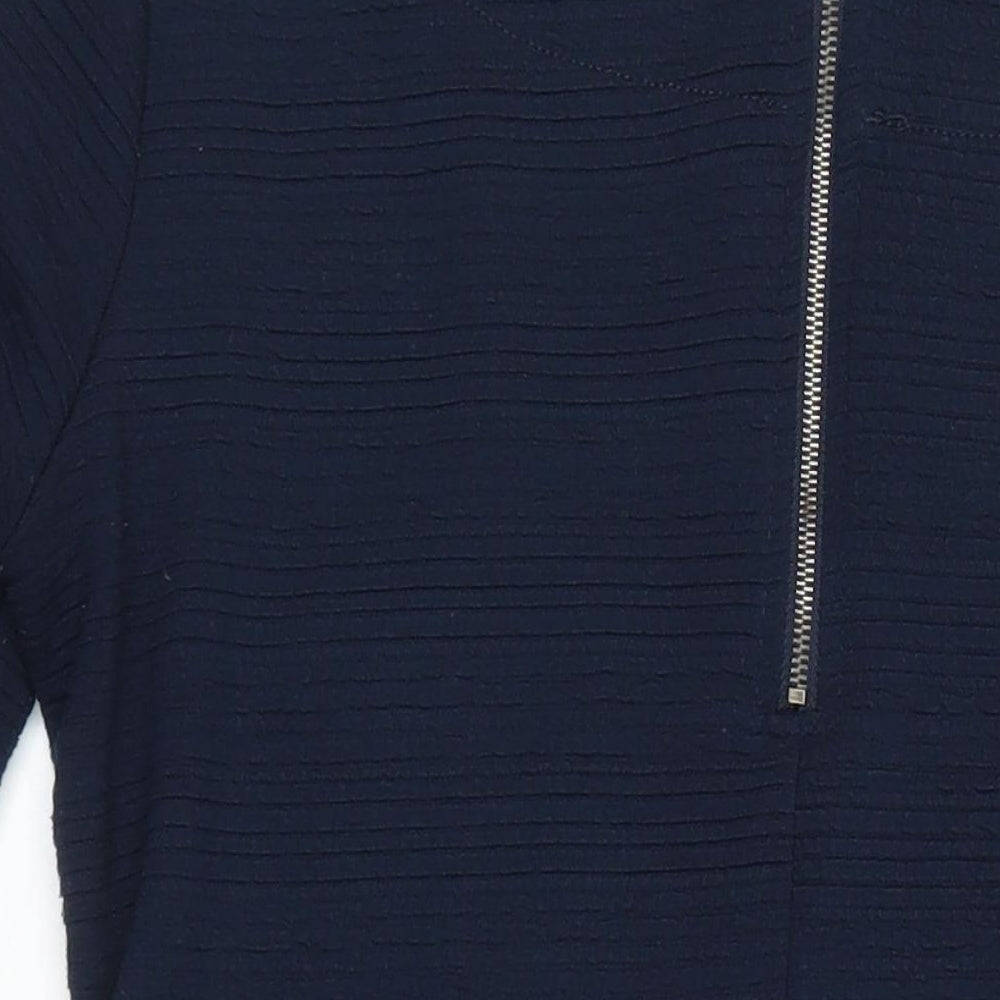 FreeQuent Womens Blue Polyester Shift Size 8 Boat Neck