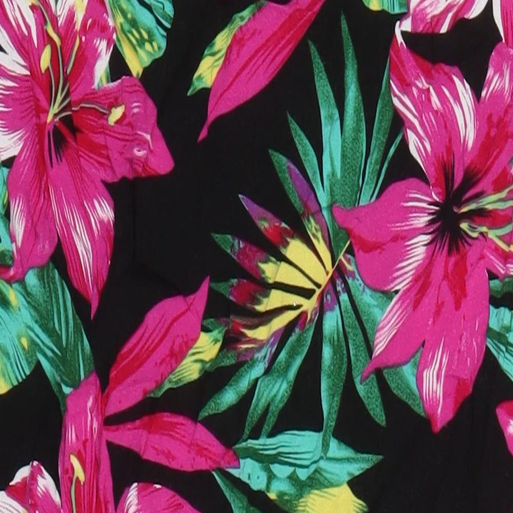 BHS Womens Multicoloured Floral Viscose Shift Size 16 Boat Neck