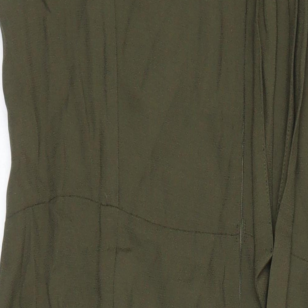 Marks & Spencer Womens Green Viscose Shift Size 12 Boat Neck