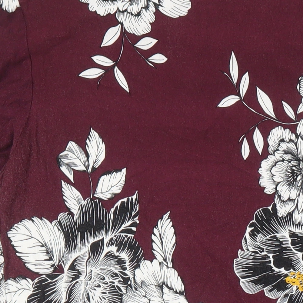 Wallis Womens Multicoloured Floral Viscose A-Line Size 12 Boat Neck