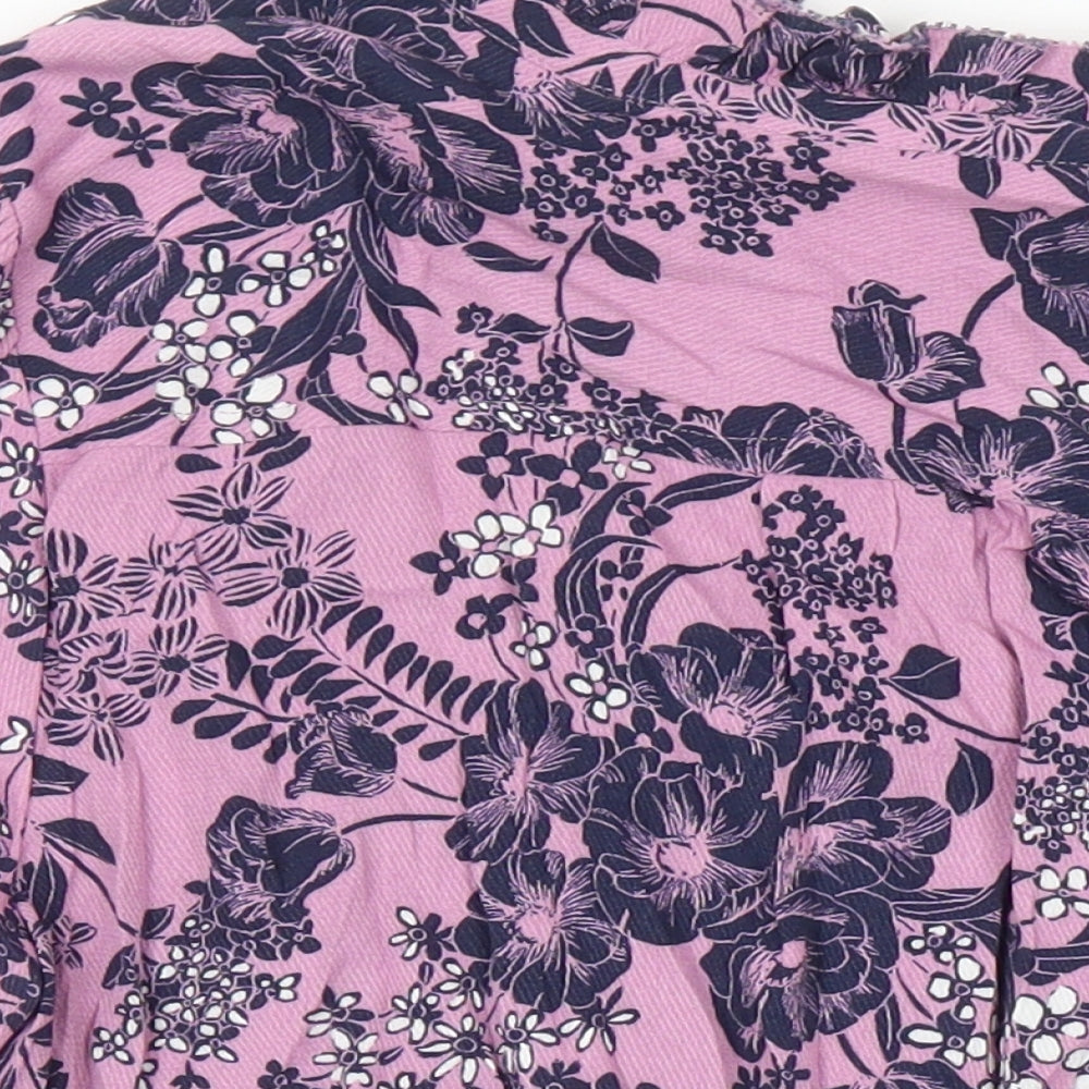 Marks & Spencer Womens Multicoloured Floral Viscose Tunic Blouse Size 10 Collared