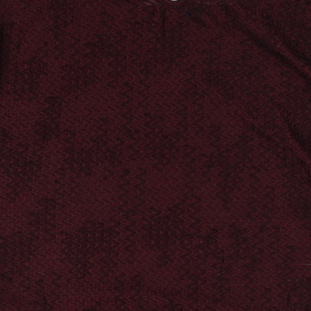 Marks & Spencer Womens Red Round Neck Polyester Pullover Jumper Size 18