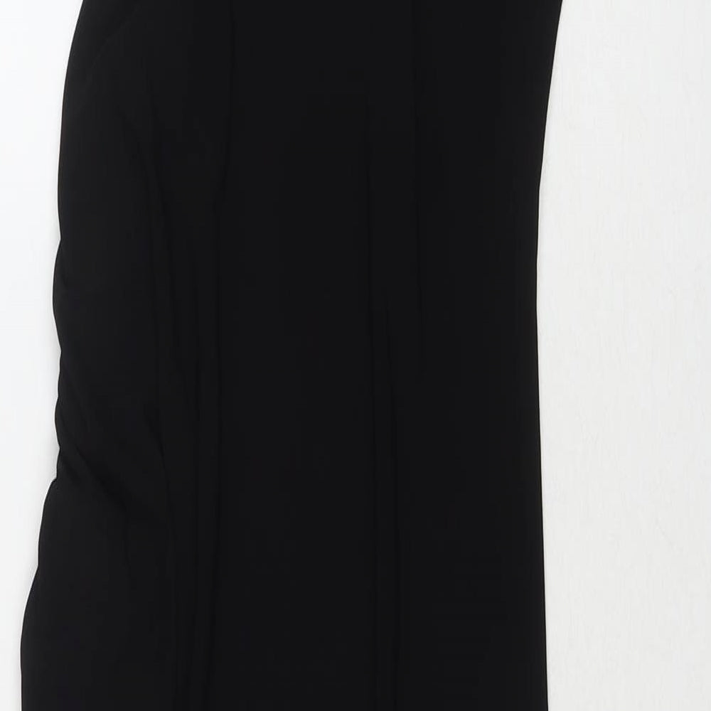Bershka Womens Black Polyester Bodycon Size M Square Neck Pullover