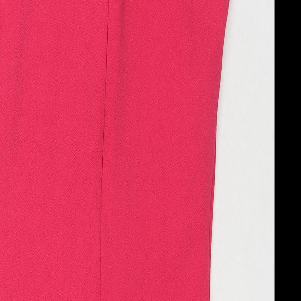 River Island Womens Pink Polyester A-Line Size 10 Round Neck Zip