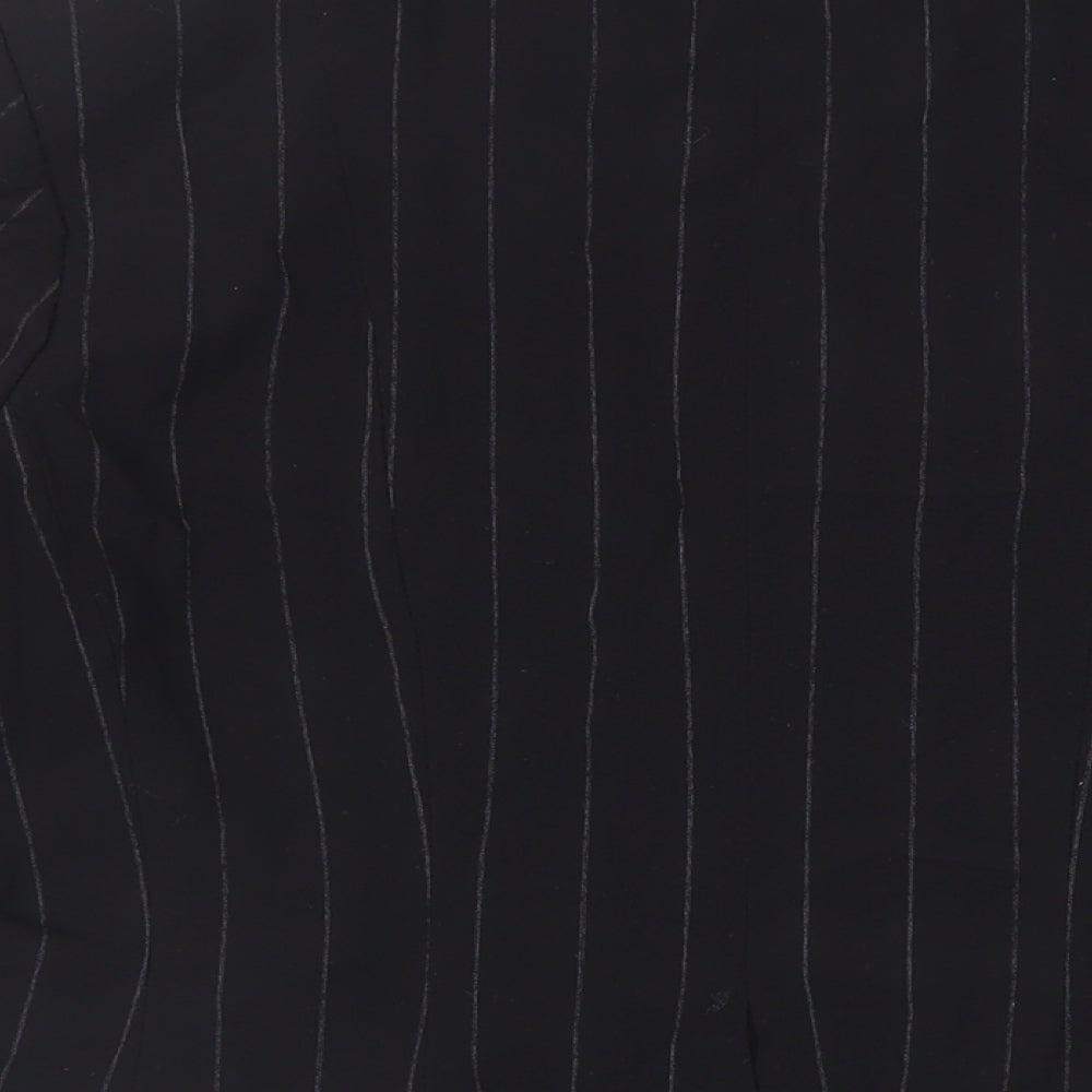 H&M Womens Black Striped Jacket Blazer Size 16 Button