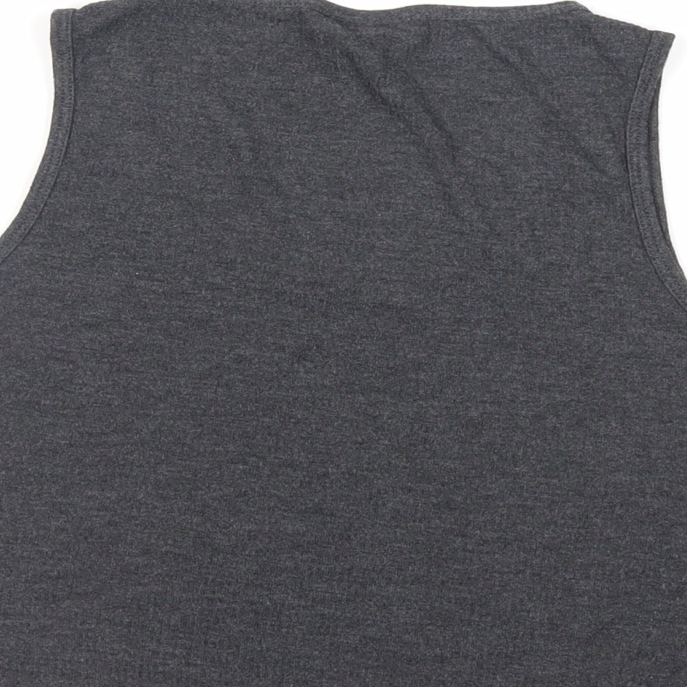 Topshop Womens Grey Viscose Cropped Tank Size 16 Scoop Neck