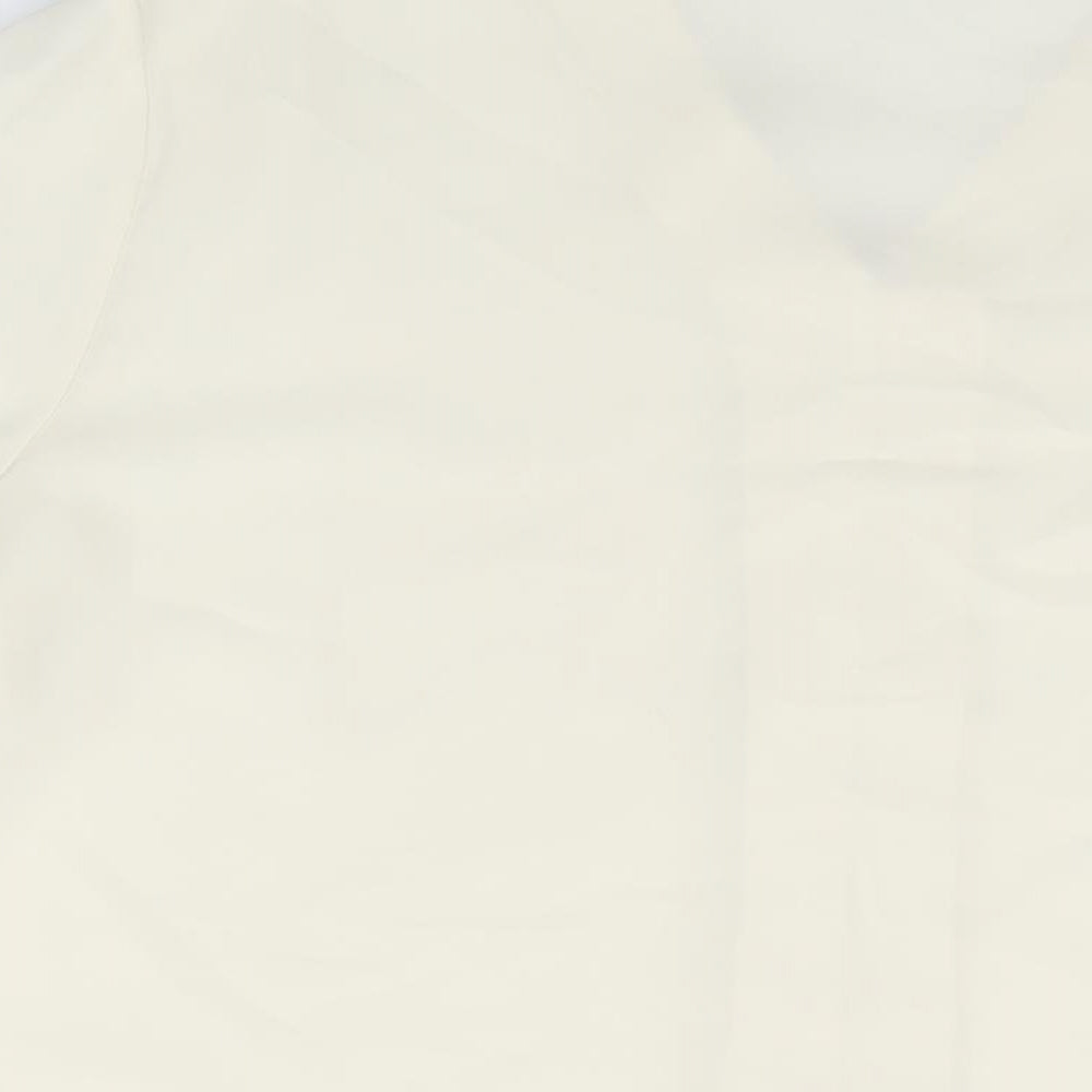 Design Essentials Womens Ivory Polyester Basic Button-Up Size 20 V-Neck