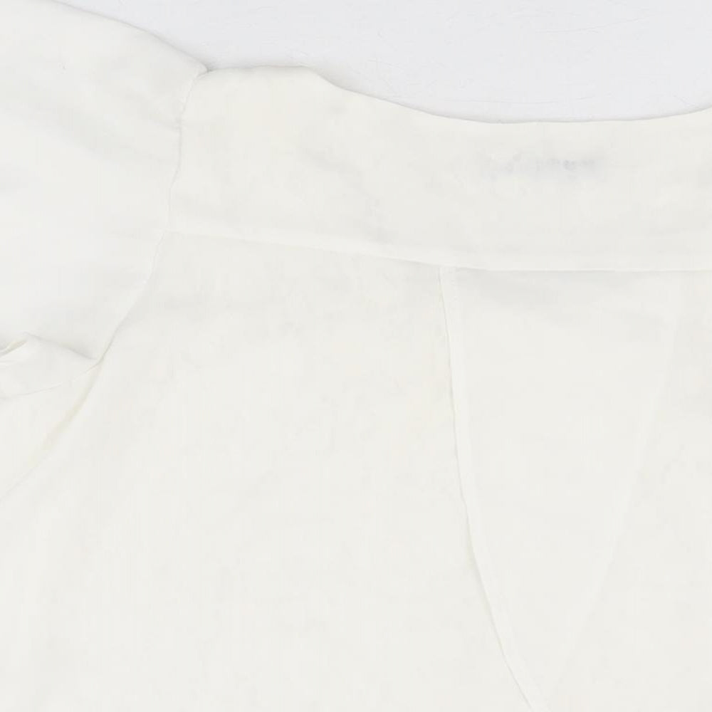 Olive des Olive Womens White Polyester Basic Blouse Size M Round Neck