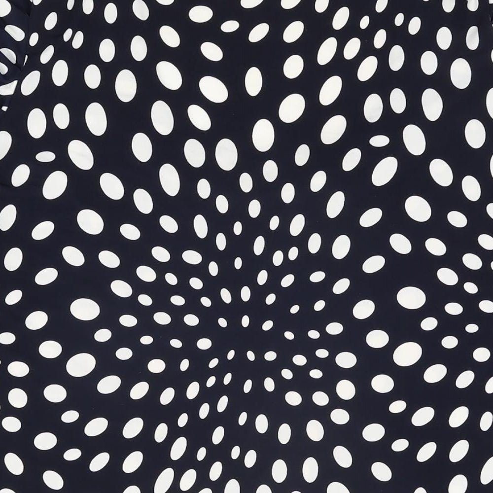 Chesca Womens Blue Polka Dot Viscose Basic T-Shirt Size 16 Square Neck