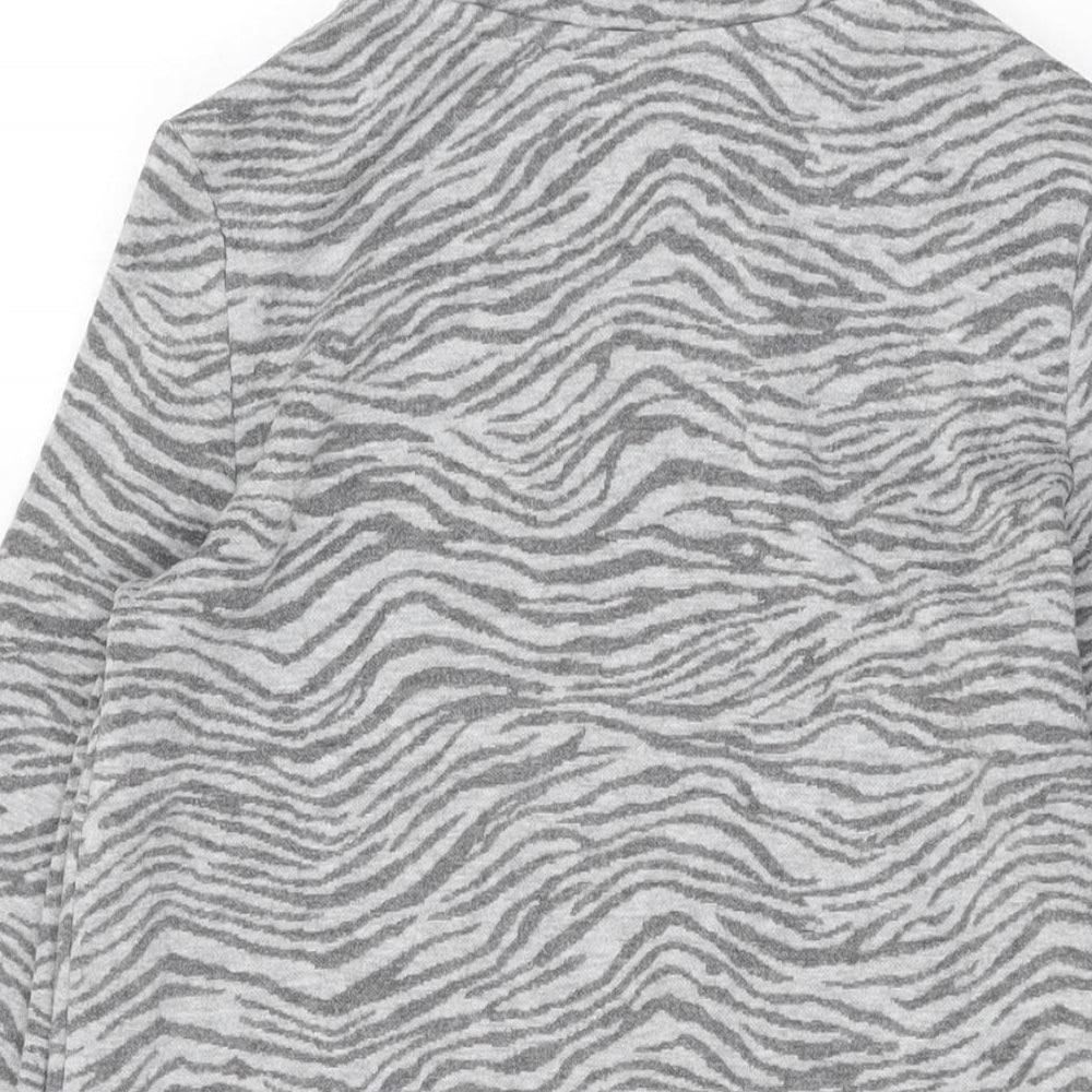 Marks & Spencer Womens Grey Animal Print Polyester Shift Size 8 Round Neck Pullover