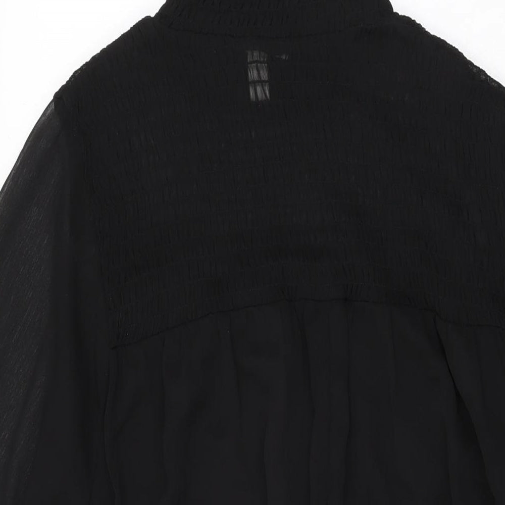 H&M Womens Black Polyester Shift Size 8 Round Neck Pullover