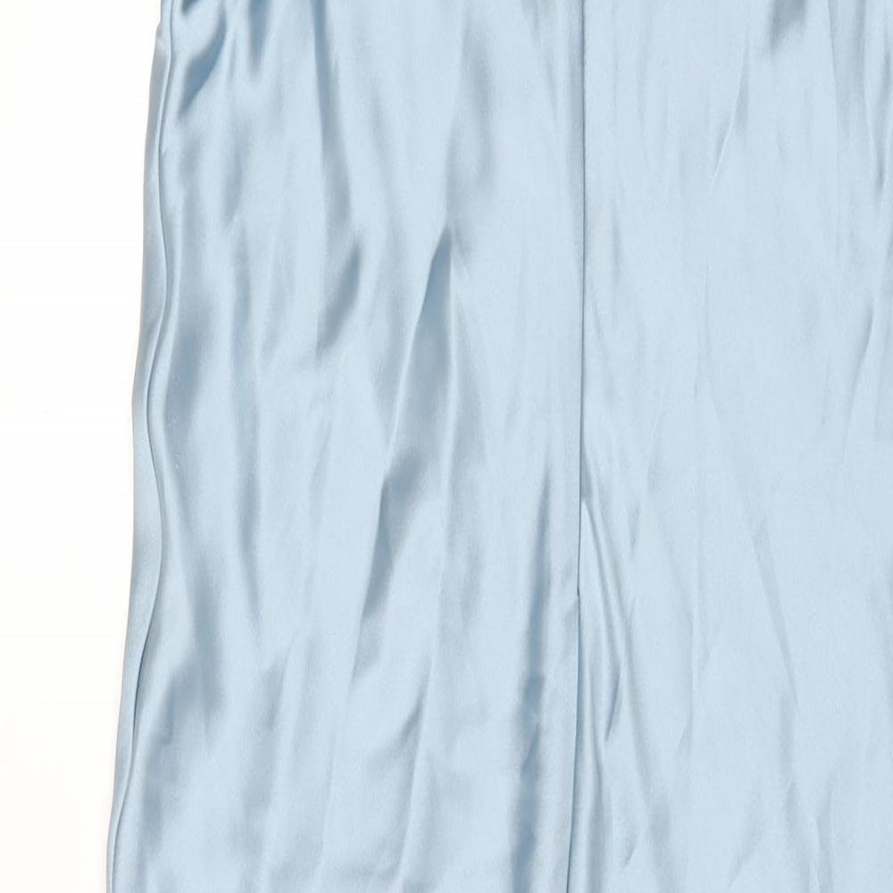 Zara Womens Blue Polyester Maxi Size M Round Neck Zip