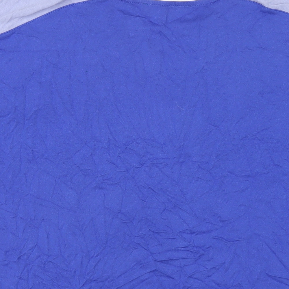 Marks & Spencer Womens Blue Polyester Basic T-Shirt Size 10 Round Neck