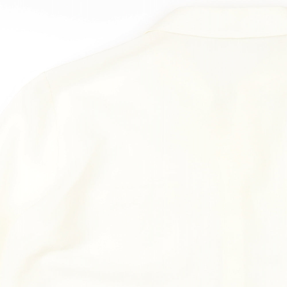 Marks & Spencer Womens Ivory Polyester Basic Button-Up Size 16 Collared