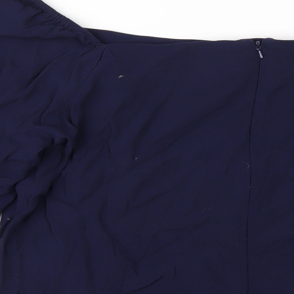 NEXT Womens Blue Viscose Basic T-Shirt Size 18 Square Neck