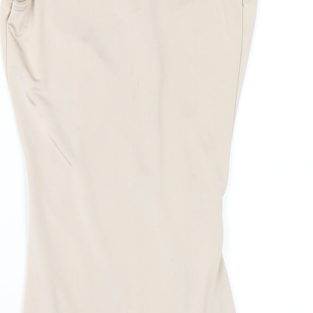 Missguided Womens Beige Polyester Bodycon Size 8 V-Neck Pullover
