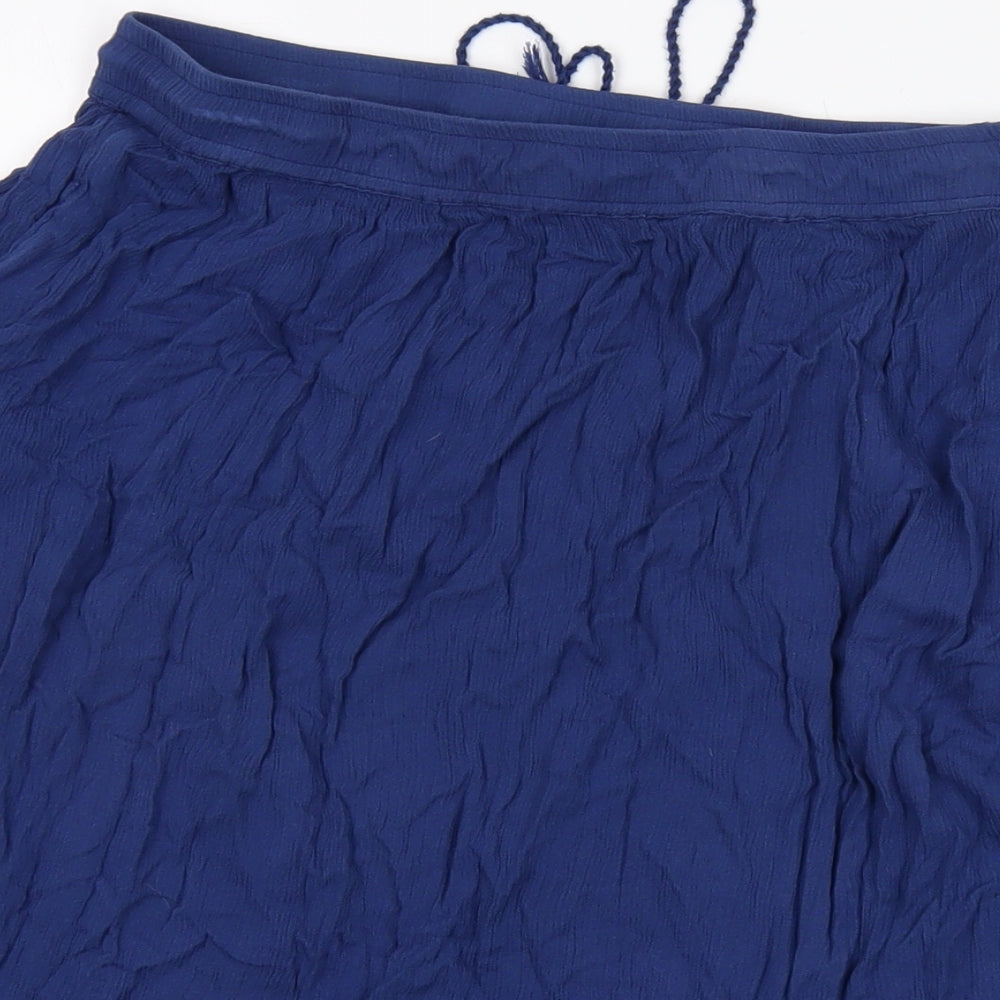 Bonmarché Womens Blue Viscose A-Line Skirt Size 18 Drawstring