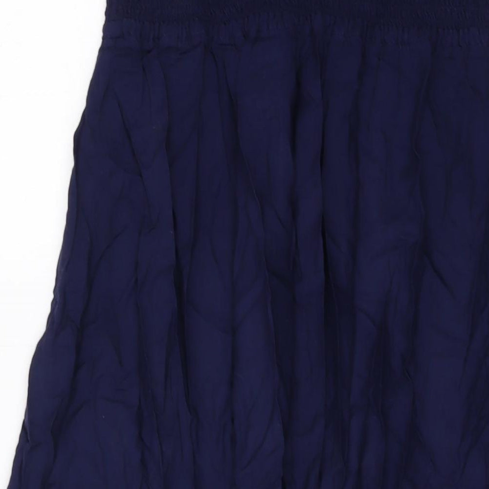 Marks & Spencer Womens Blue Viscose A-Line Size 12 Off the Shoulder Pullover