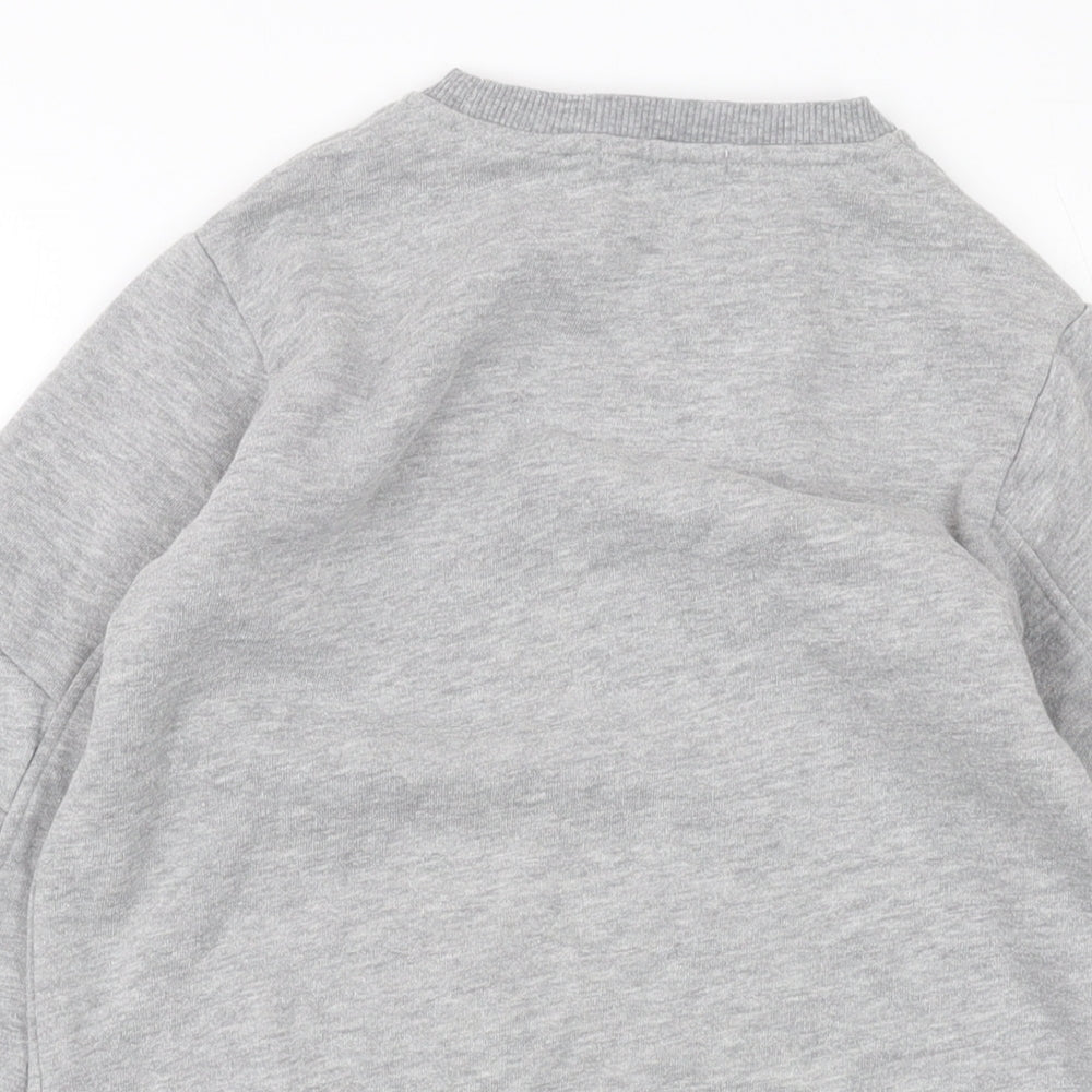 Zara Girls Grey Polyester Pullover Sweatshirt Size 8 Years Pullover