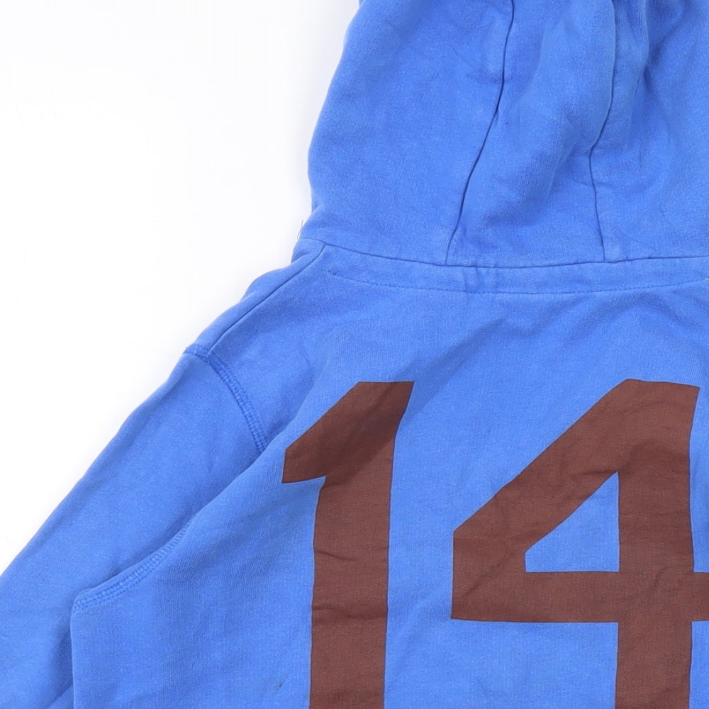 Next Boys Blue Cotton Pullover Hoodie Size 9 Years Pullover