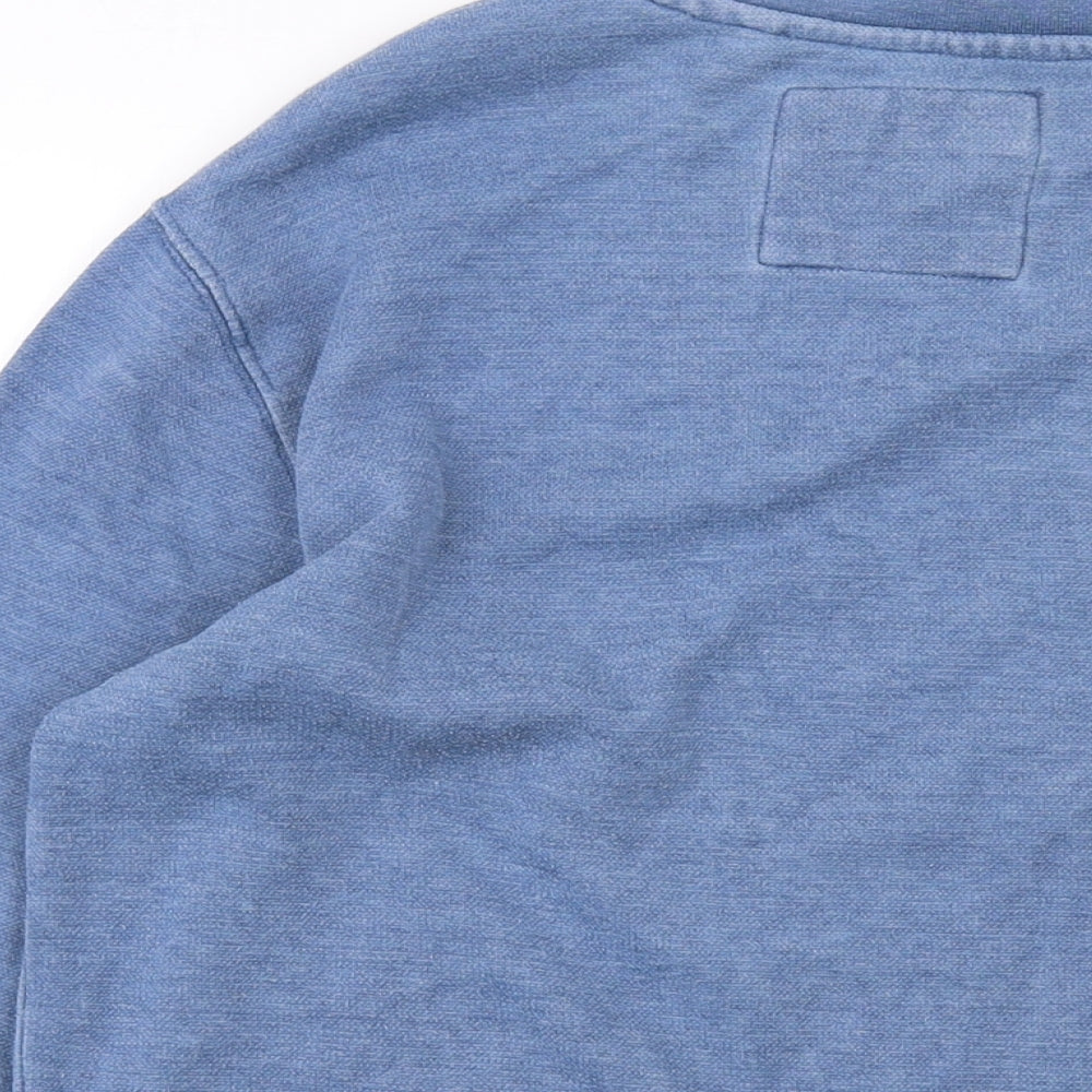 Pull&Bear Mens Blue Polyester Pullover Sweatshirt Size S