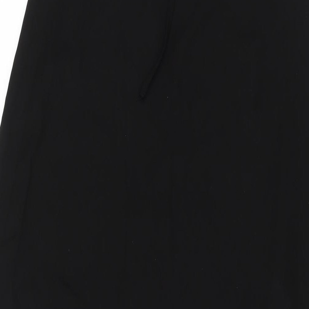 PRETTYLITTLETHING Womens Black Polyester Maxi Size 8 Square Neck Zip - Backless Tie