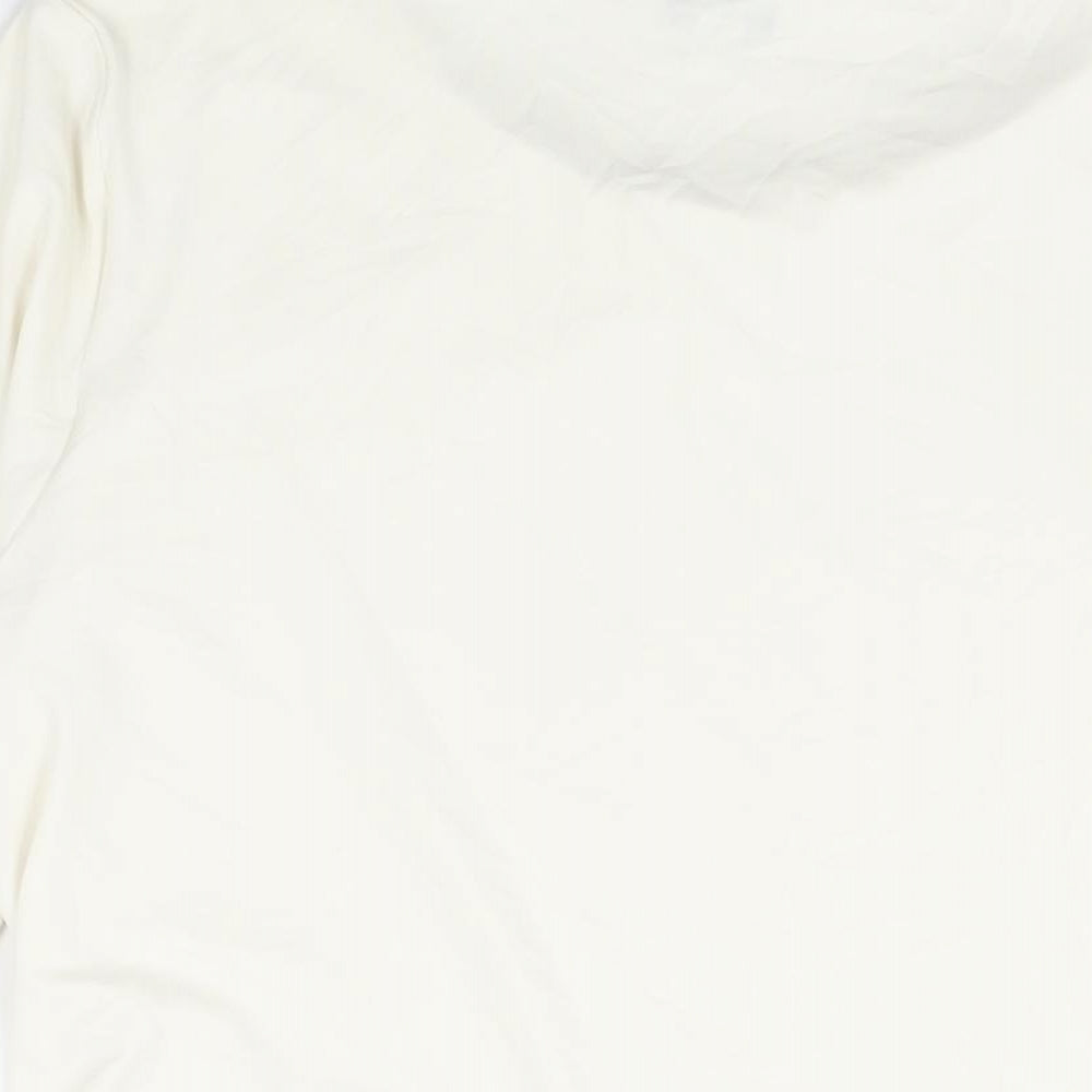 Marks & Spencer Womens Ivory Polyester Basic Blouse Size 20 Round Neck - Rouched