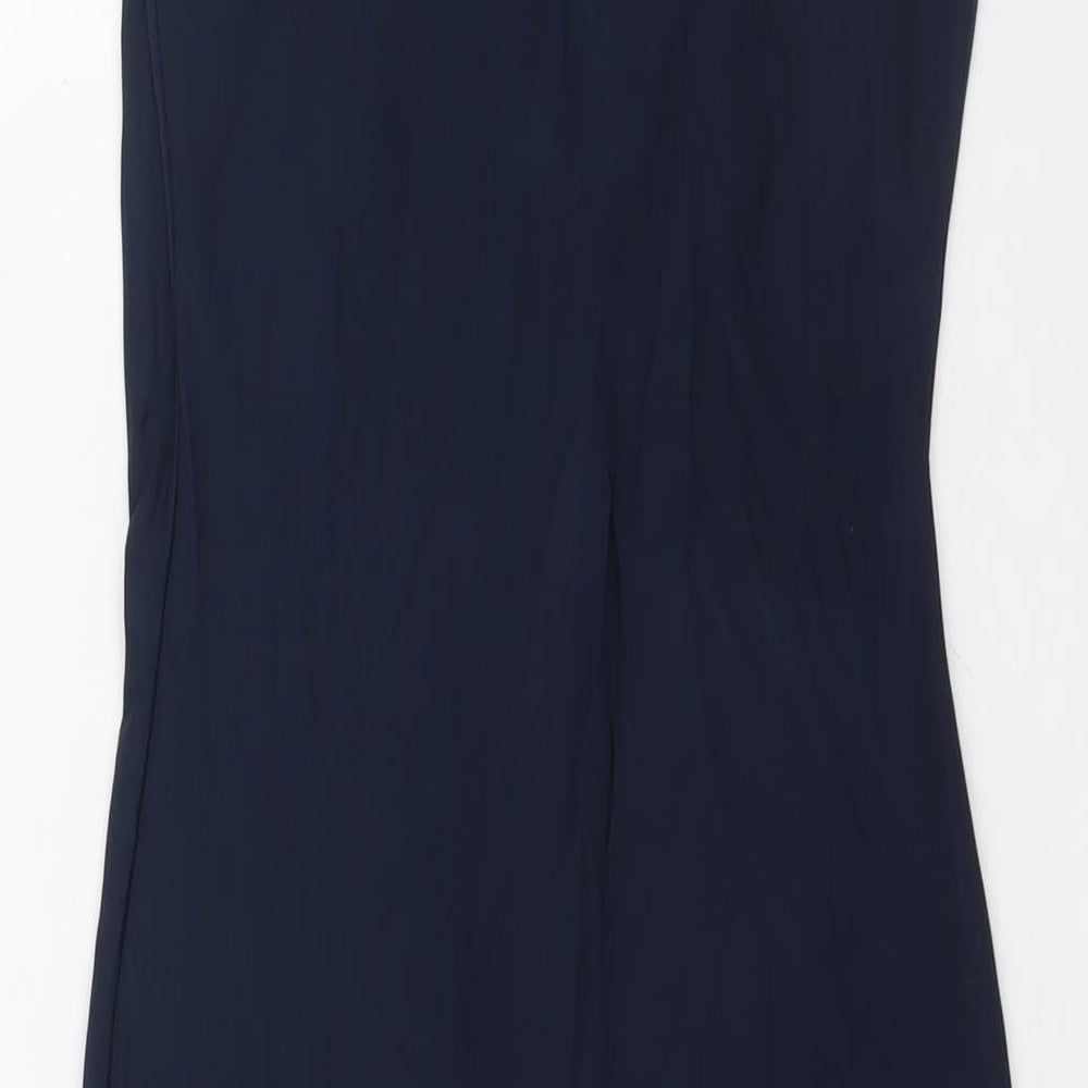 Misspap Womens Blue Polyester Bodycon Size 8 Cowl Neck Pullover
