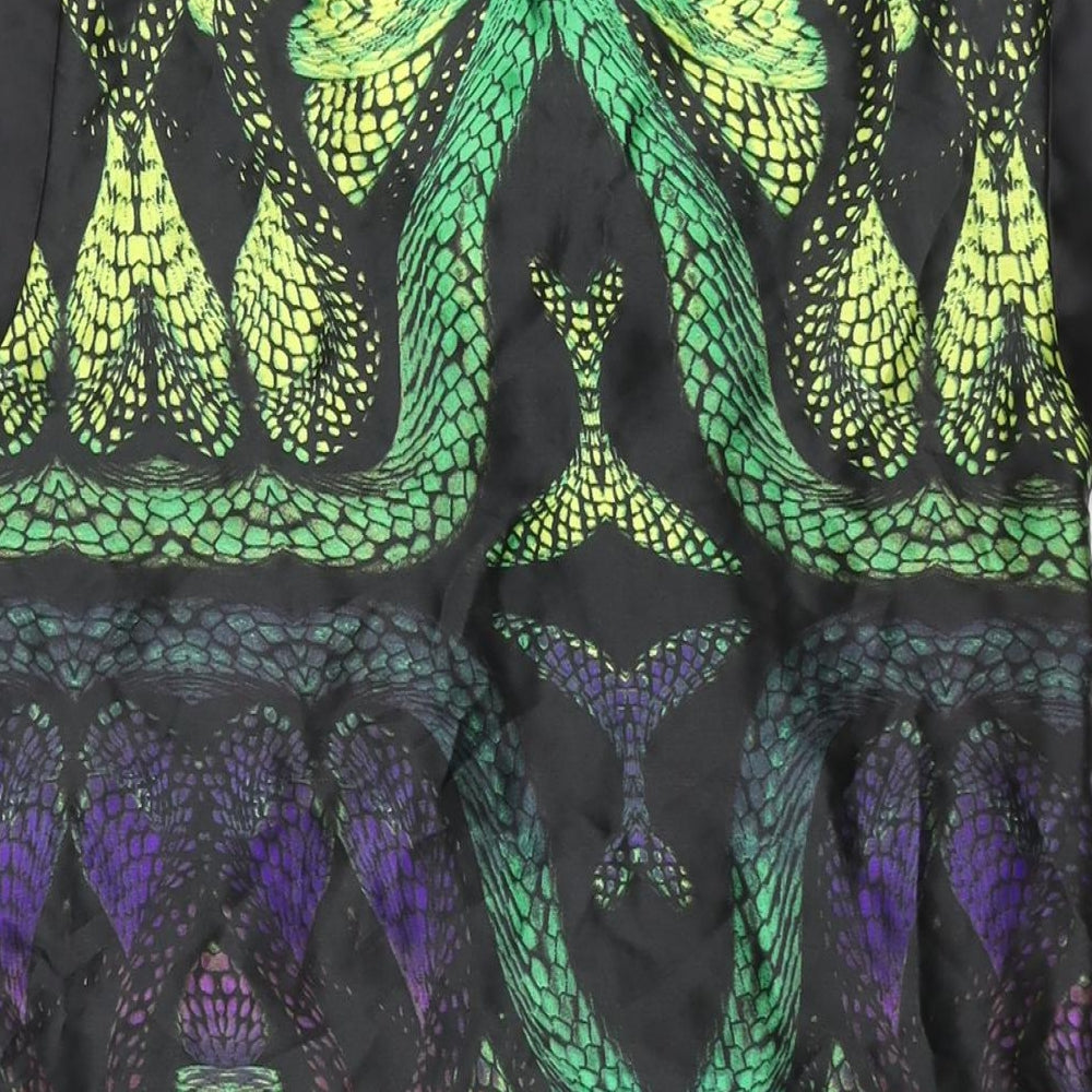 NEXT Womens Multicoloured Geometric Polyester Shift Size 8 V-Neck Pullover - Scale Print