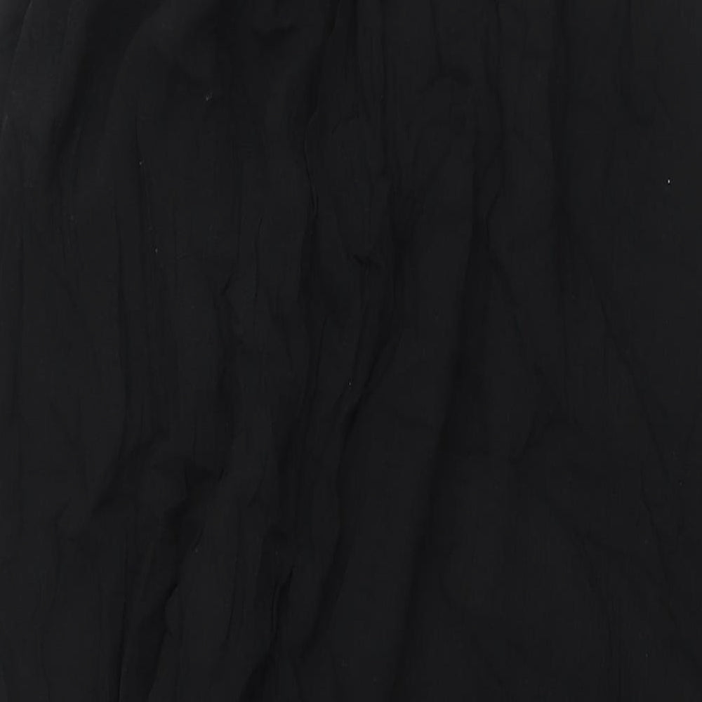 Zara Womens Black Cotton Maxi Size XS Scoop Neck Pullover - Beaded Neckline