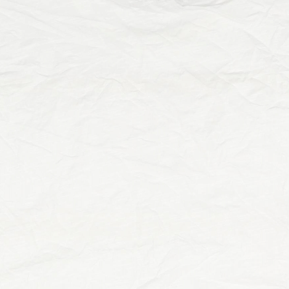 Marks & Spencer Womens White Cotton Basic Blouse Size 18 Round Neck - Lace Detail