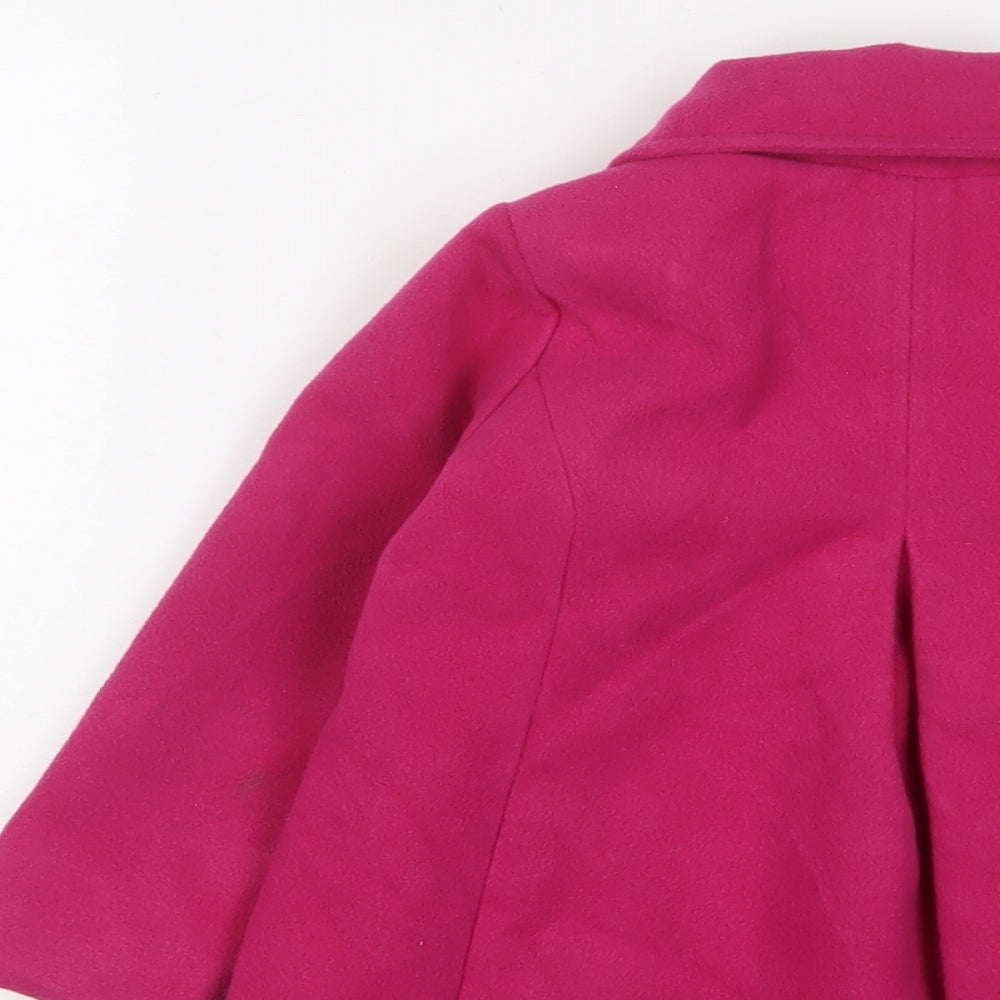 Marks & Spencer Girls Pink Overcoat Coat Size 3 Years Snap