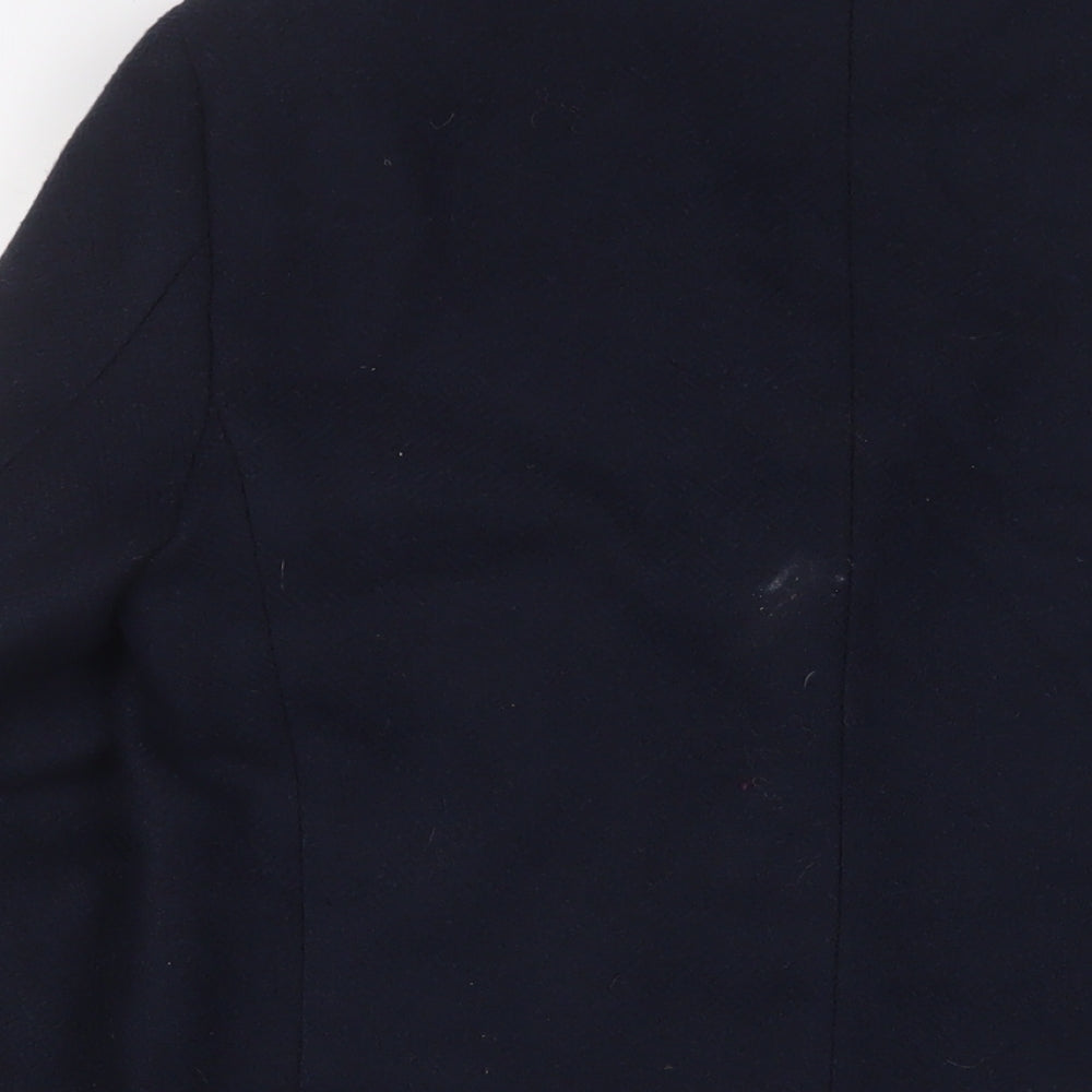 Brand and care label for French Connection men’s blue wool jacket suit jacket, size 38, regular