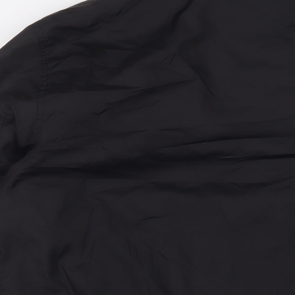 Boohoo Mens Black Bomber Jacket Jacket Size L Zip - Tall