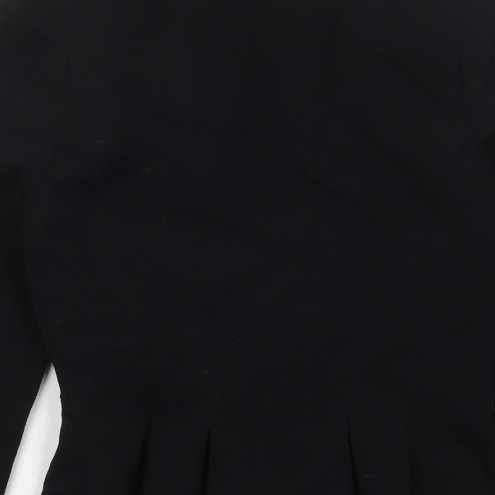 H&M Womens Black Jacket Blazer Size 6 Button - Pleated