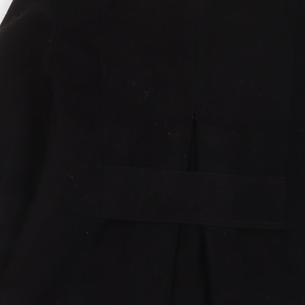 Marks & Spencer Womens Black Overcoat Coat Size 8 Button
