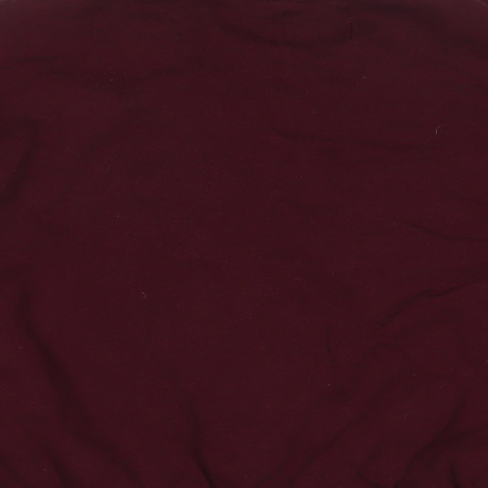 Pull&Bear Womens Red Cotton Pullover Sweatshirt Size S Pullover - Embroidered