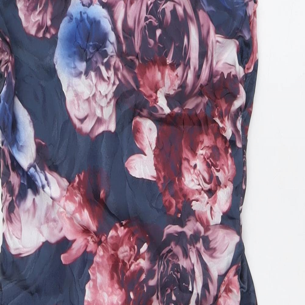 Phase Eight Womens Multicoloured Floral Polyester Pencil Dress Size 12 V-Neck Zip