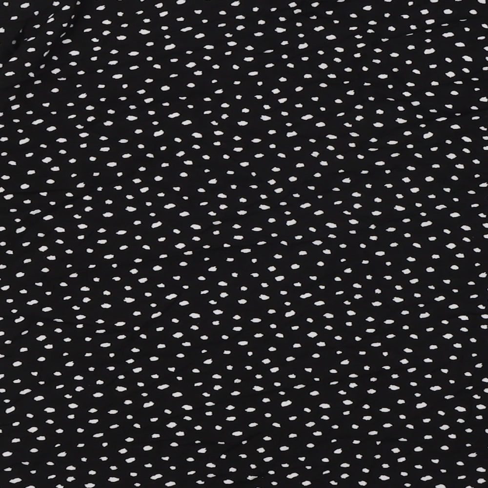 Marks & Spencer Womens Black Viscose Basic Button-Up Size 8 Collared - Pockets