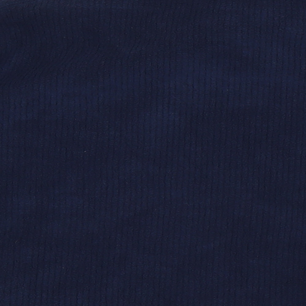 Poppy Womens Blue Polyester Pullover Sweatshirt Size S - Ribbed, Pull Cord Neck