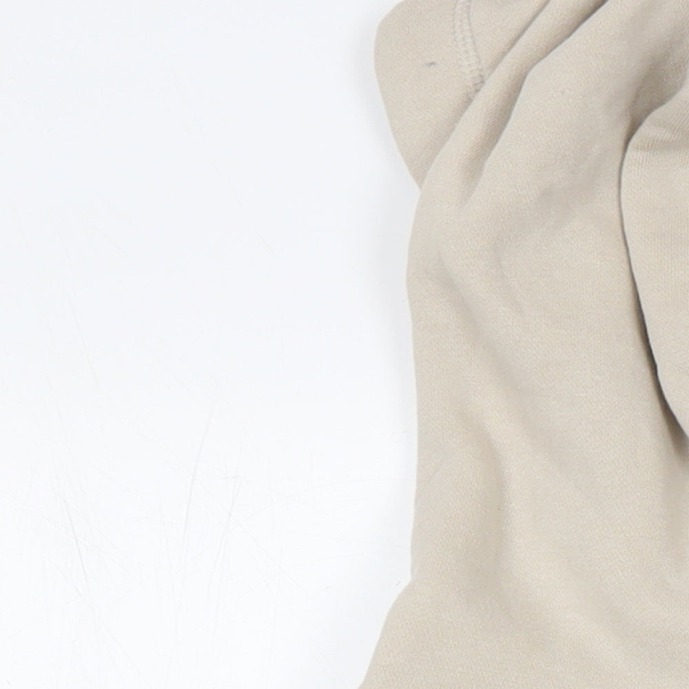 Zara Womens Beige Cotton Pullover Hoodie Size M