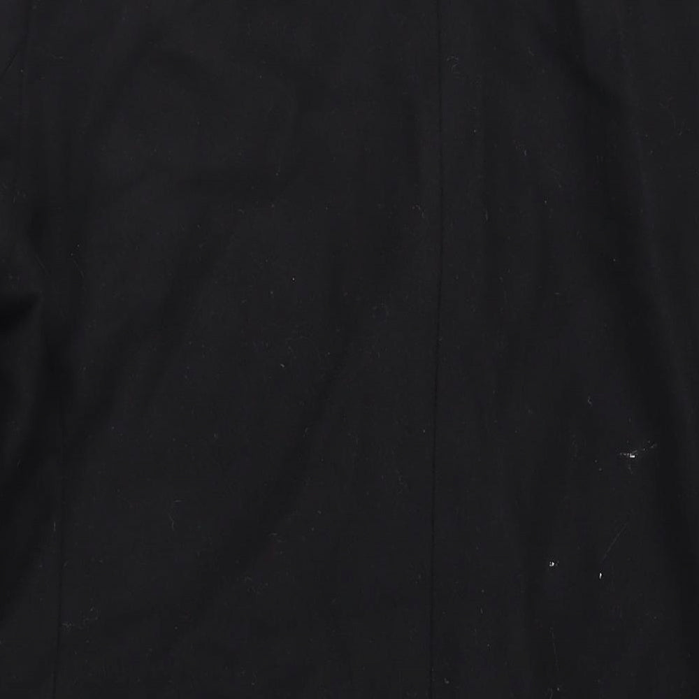 Topman Mens Black Overcoat Coat Size XL Button